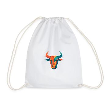 Stier | Stierkopf Print / Druck / Design - Turnbeutel - Weiß - Vorne