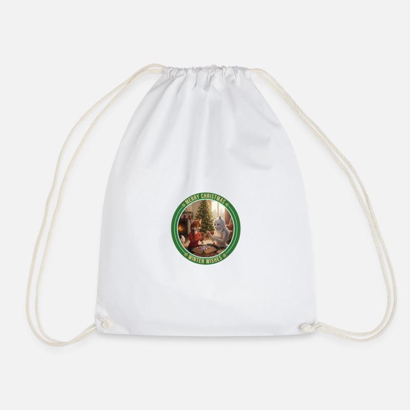 Fursona Winter Wishes - Drawstring Bag - white