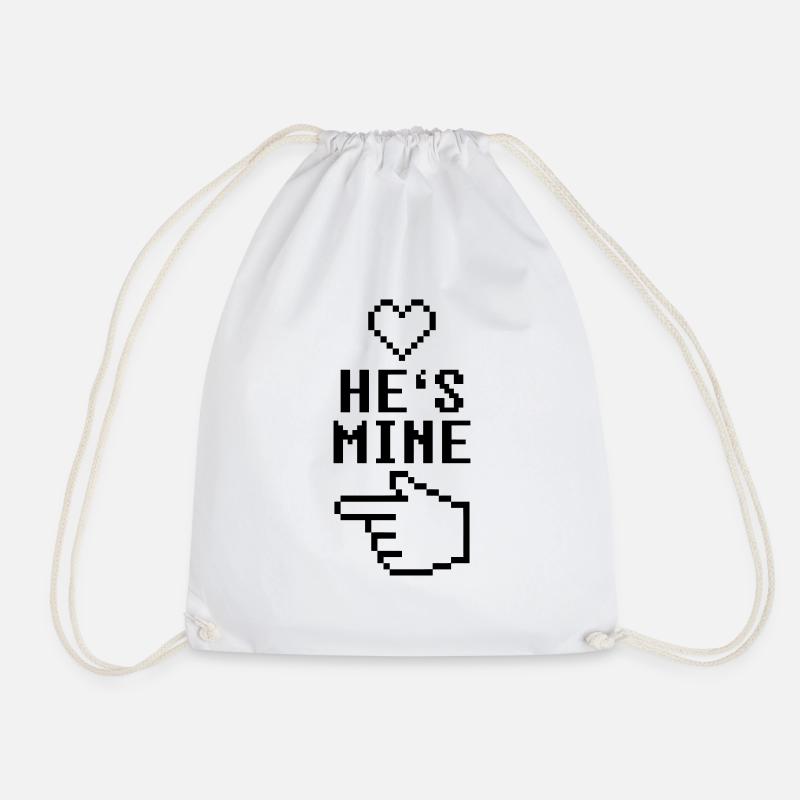 He's Mine 8-Bit - Turnbeutel - Weiß
