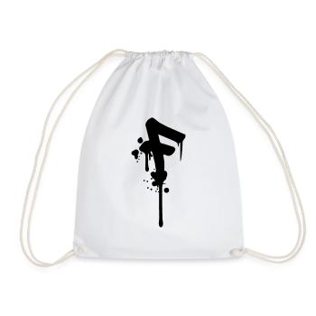 F graffiti drops Farbklex spray - Drawstring Bag - white - Front