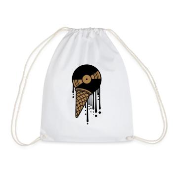 vinyl ice melt drop graffiti ball plate - Drawstring Bag - white - Front