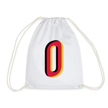0 Number Germany Jersey Number black red gold - Drawstring Bag - white - Front