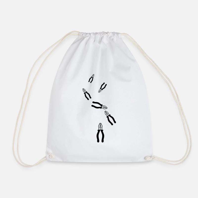 Pliers Icon - Drawstring Bag - white