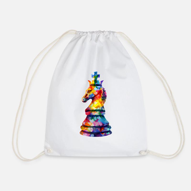 Art Pièce d’échecs Le cheval roi - Sac de sport léger - blanc