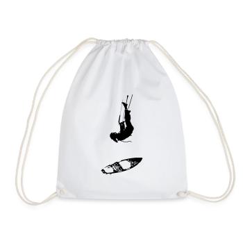 kiter free style - Drawstring Bag - white - Front