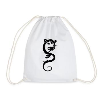 dragon30 black - Drawstring Bag - white - Front