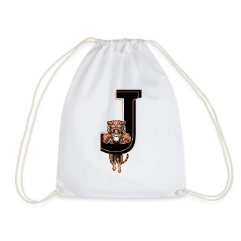 Tiger j Letter - Gift Idea - Drawstring Bag - white - Front
