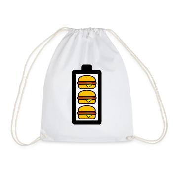 Burger Battery - Drawstring Bag - white - Front