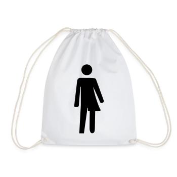 Transgender Toilet Sign - Drawstring Bag - white - Front
