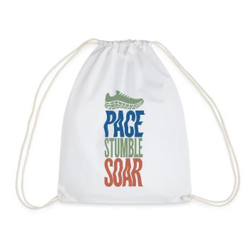 Pace Stumble Soar – Motiviertes Rennen - Turnbeutel - Weiß - Vorne