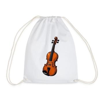 Orchestral Violin Illustration - Drawstring Bag - white - Front