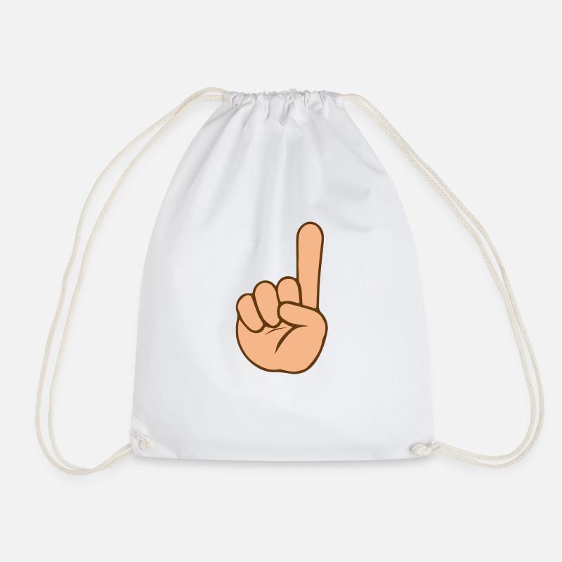 Hand Finger Up 2 | Colored - Turnbeutel - Weiß