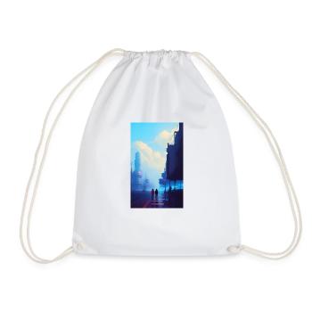 Rainy Day in the city - Drawstring Bag - white - Front