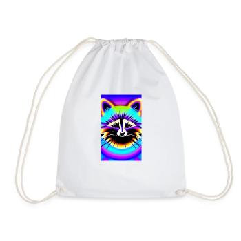 Raton laveur psychédélique 01 - Sac de sport léger - blanc - Devant