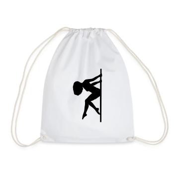 Thinker Pose Pole Trick - Drawstring Bag - white - Front