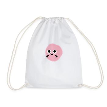 CUTE PLUSH BALL!! - Drawstring Bag - white - Front