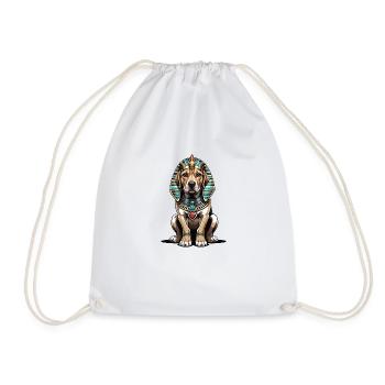 Dog Pharaoh Dog Egypt Pyramid Gift - Drawstring Bag - white - Front