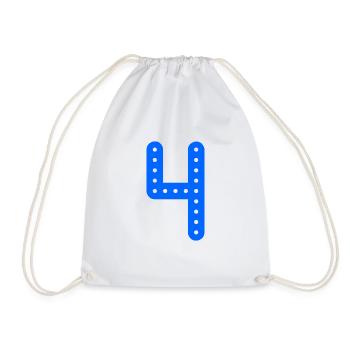 4 ANS. 4e ANNIVERSAIRE. ANNIVERSAIRE 4 ANS. 4 - Sac de sport léger - blanc - Devant