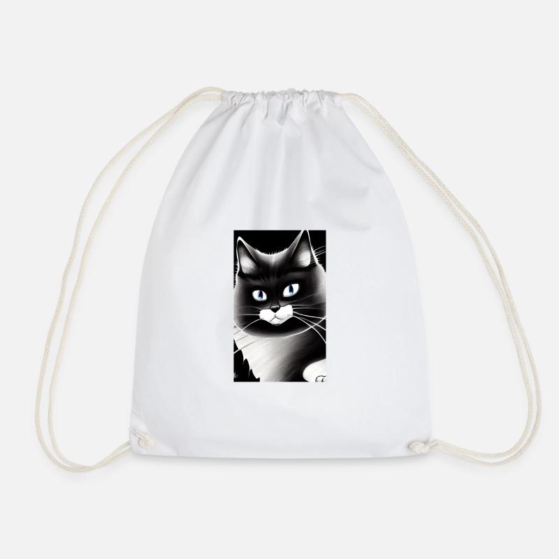Lächelnde Katze - Turnbeutel - Weiß
