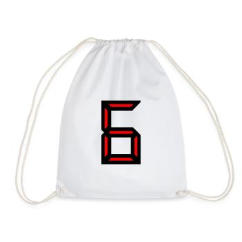 6. 6 YEARS. 6th ANNIVERSARY. BIRTHDAY 6 YEARS. SIX - Drawstring Bag - white - Front