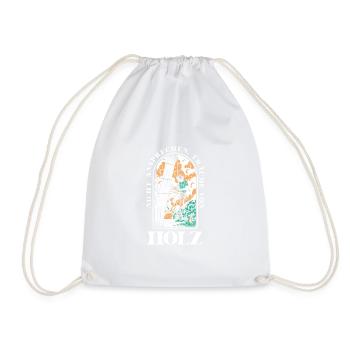 Dreaming of wood, chainsaw, woodsman, forester, forester - Drawstring Bag - white - Front