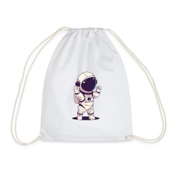 Astronaut Spaceship - Drawstring Bag - white - Front