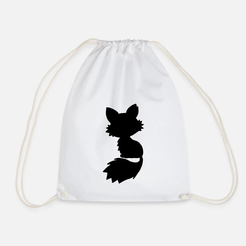 Fuchs Sillhouette / fox graphic - Turnbeutel - Weiß
