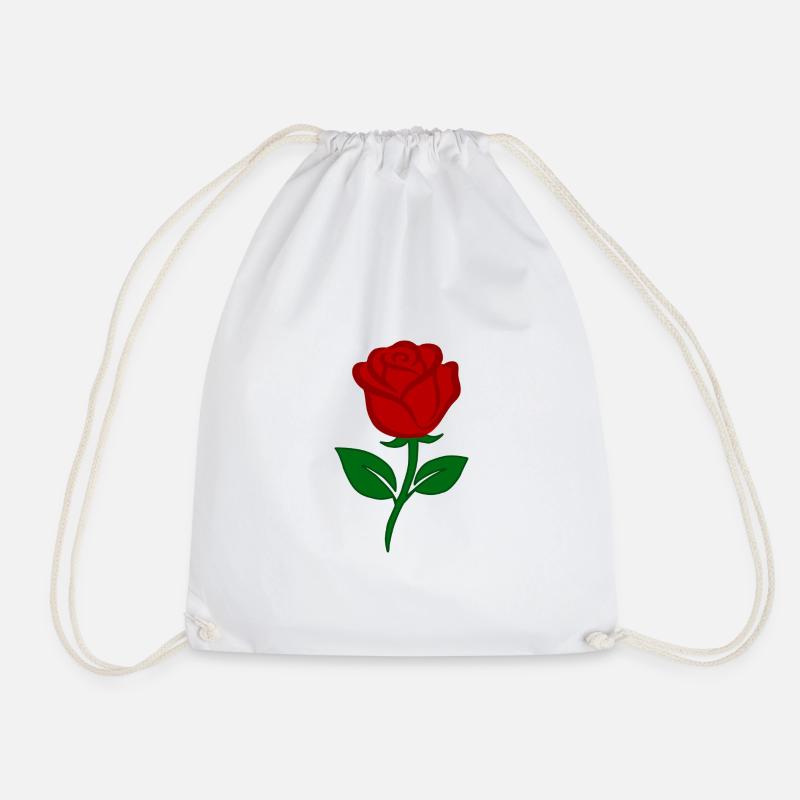 Rote Rose - Turnbeutel - Weiß