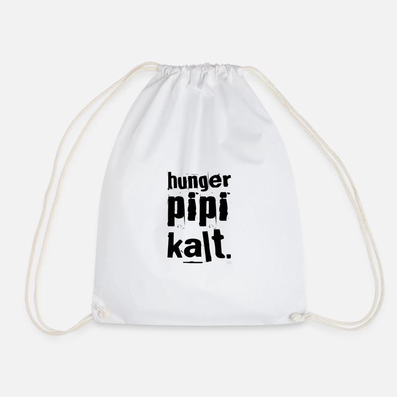 Hunger Pipi Kalt - Turnbeutel - Weiß