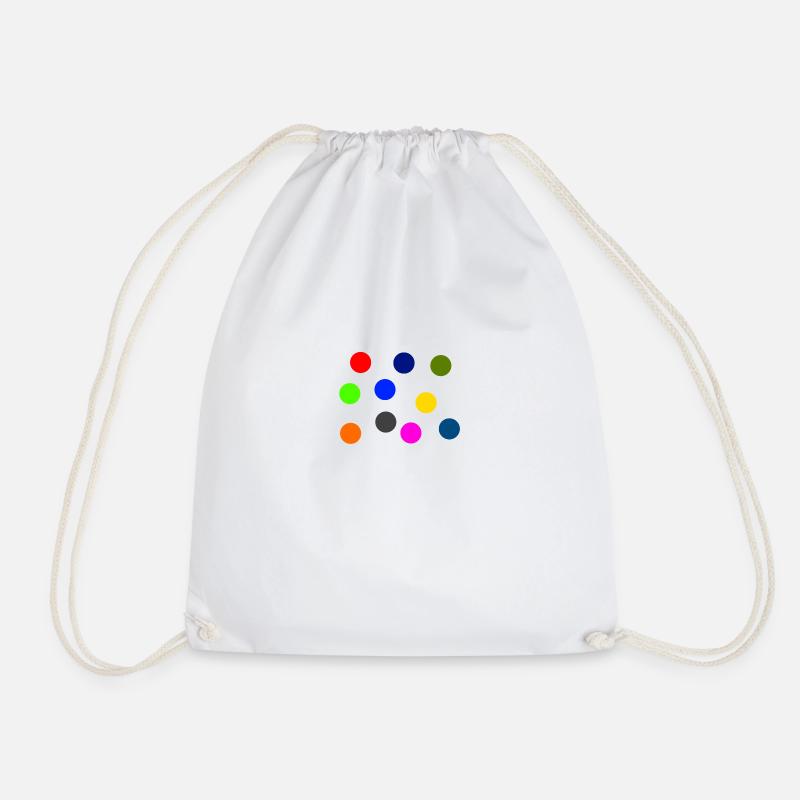 Colorful dots - Drawstring Bag - white