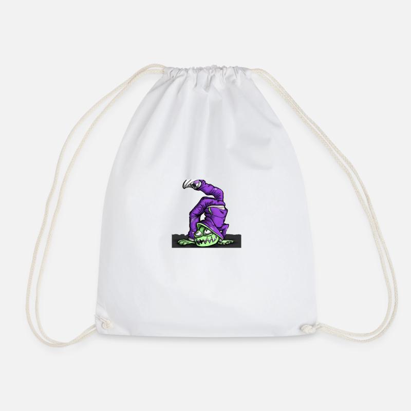 Breakdance Monster - Drawstring Bag - white