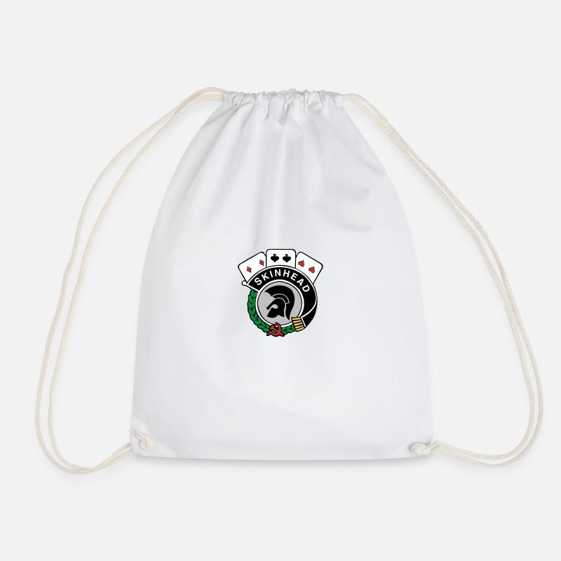Trojan redskinhead - Drawstring Bag - white