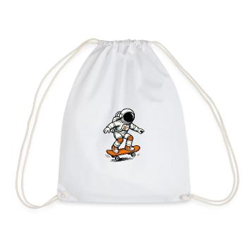 Astronaut Skateboard 1 - Drawstring Bag - white - Front