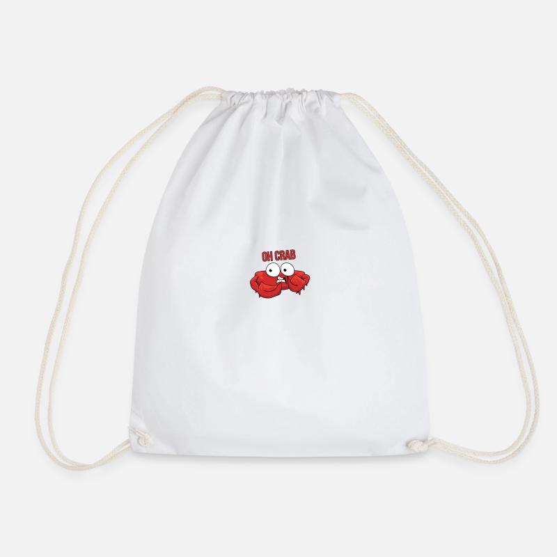 Oh Crab - Drawstring Bag - white