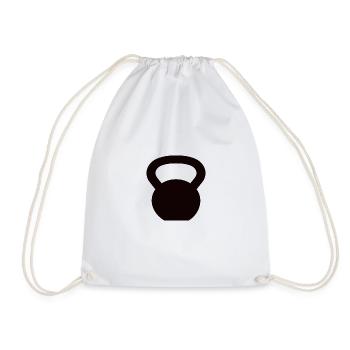 Kettlebell - Drawstring Bag - white - Front
