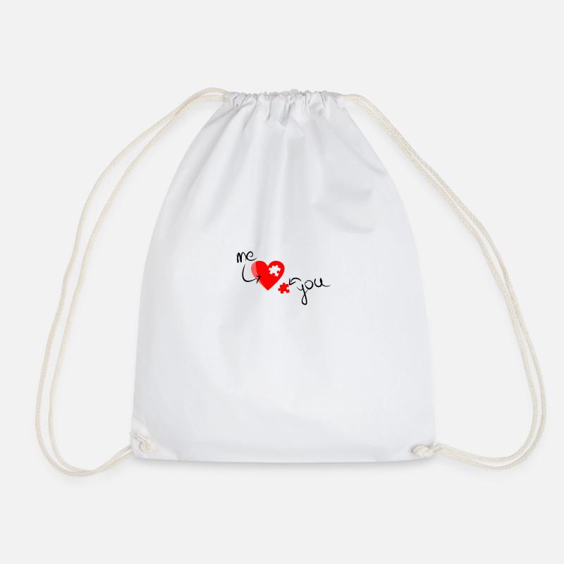 Love Puzzle - Drawstring Bag - white