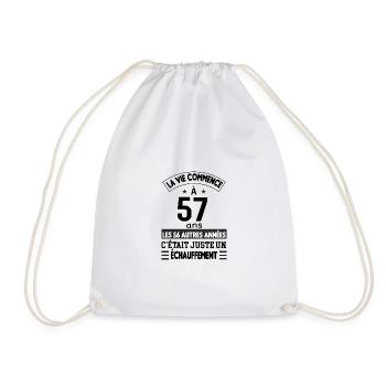 Cadeau anniversaire 57 ans - Sac de sport léger - blanc - Devant