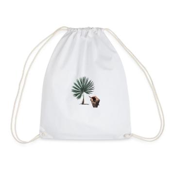 Palm tree - Drawstring Bag - white - Front