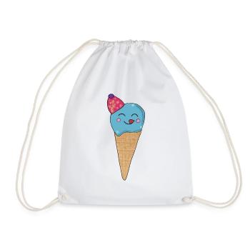 Cornet de crème glacée - Sac de sport léger - blanc - Devant