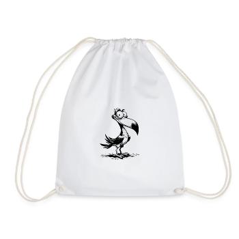 Un bec d’oiseau étrange rencontre de grands yeux - Sac de sport léger - blanc - Devant