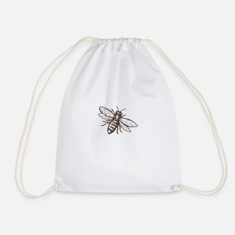 Bee Honey Bee Gift Funny Honey Beekeepers - Drawstring Bag - white