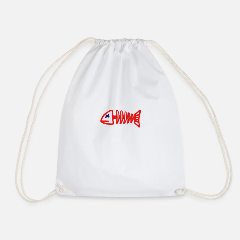 Poisson squelette poisson drôle - Sac de sport léger - blanc