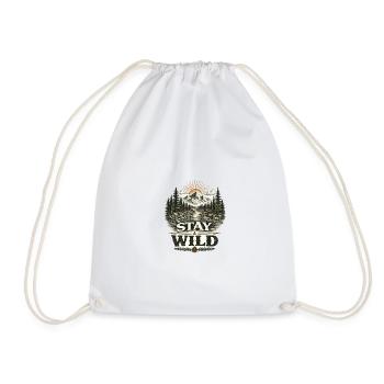 Stay Wild | Outdoor Nature Design - Turnbeutel - Weiß - Vorne