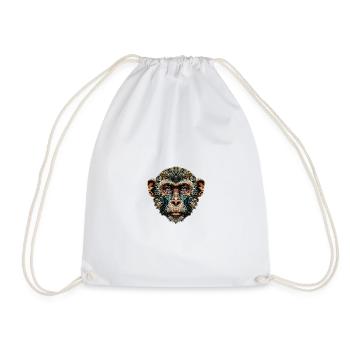 Monkey in mosaic style - Drawstring Bag - white - Front