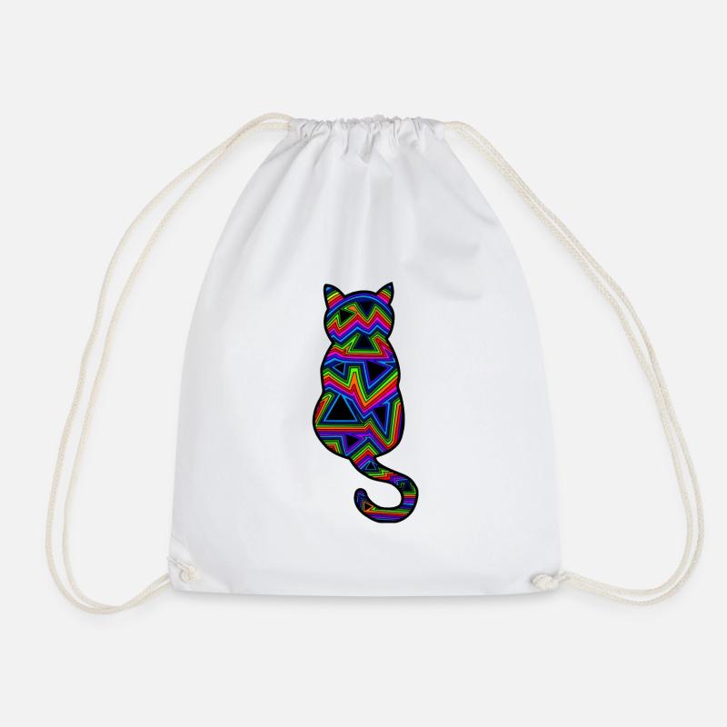 Psychedelische Katze - Turnbeutel - Weiß