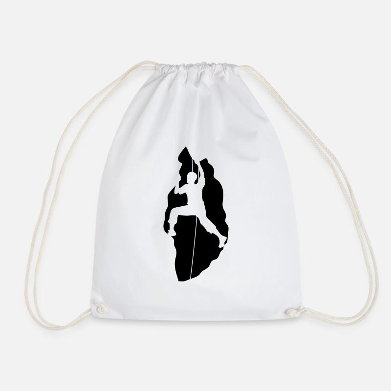 column wall climber climbing mountains high sport - Drawstring Bag - white