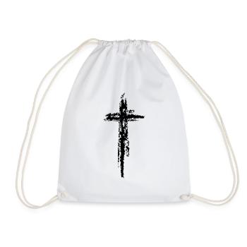 Croix noire - Sac de sport léger - blanc - Devant