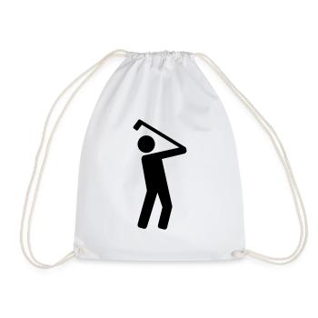 Golf player - Drawstring Bag - white - Front