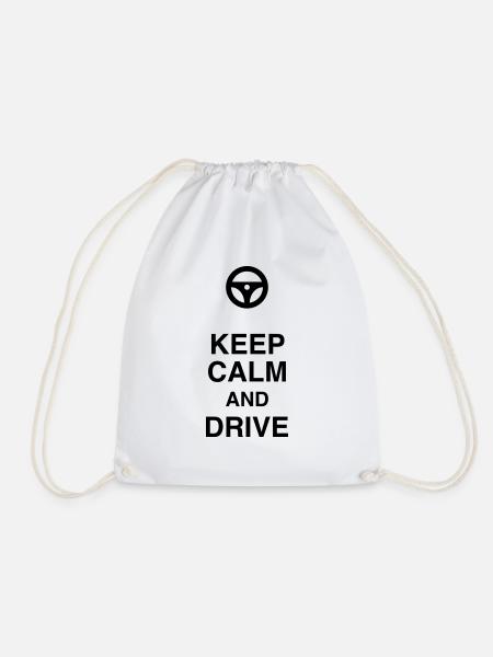 Driver - Driving - Fahren - Conducteur - Auto - Drawstring Bag - white