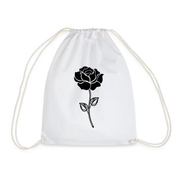 rose_black - Turnbeutel - Weiß - Vorne